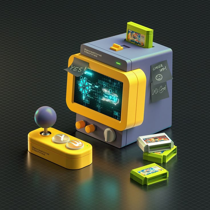 Mini Yellow Arcade Cabinet