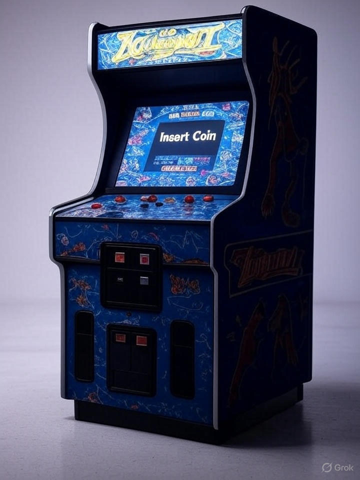Classic Blue Arcade Cabinet